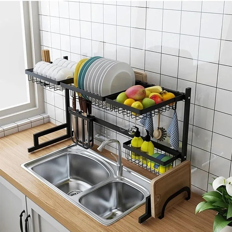 Scurgator Vase Deasupra Chiuvetei 2 Nivele Negru - Baie si sanitare