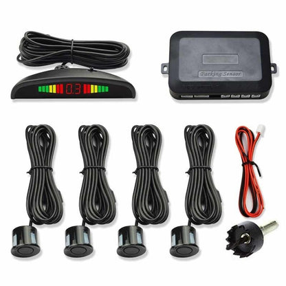 Senzori parcare cu afisaj digital LED, 4 senzori, Negru