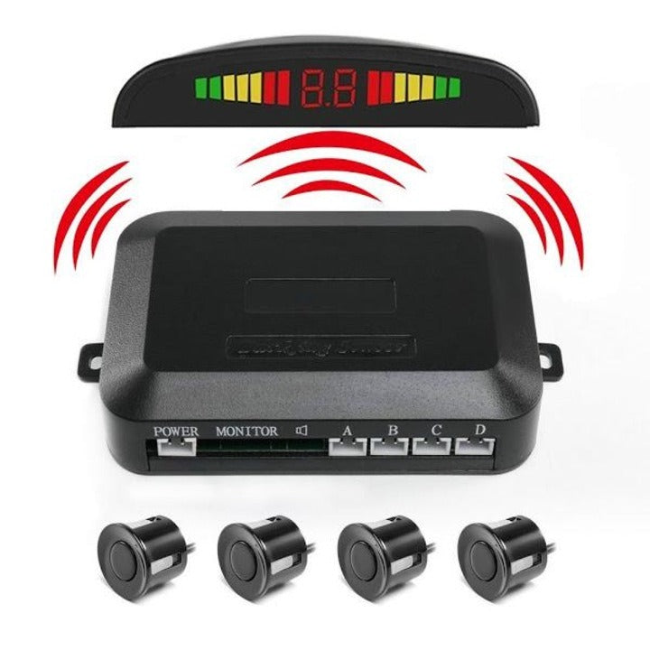 Senzori parcare cu afisaj digital LED, 4 senzori, Negru - Auto si moto