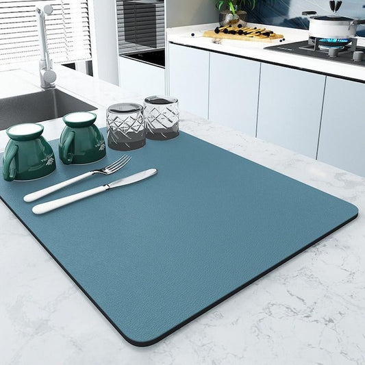 Servet bucatarie silicon impermeabil - absorbant, design modern, albastru - Bucatarie si electrocasnice