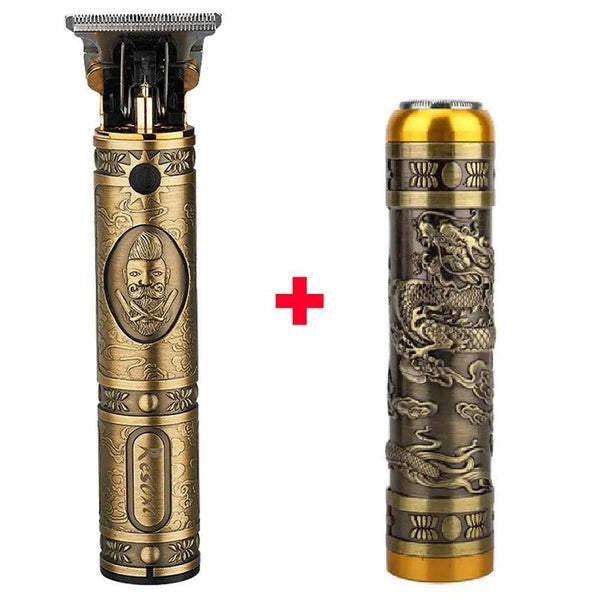 Set 2 în 1 mașină tuns + shaver contur – fără fir, lame inox, încărcare USB