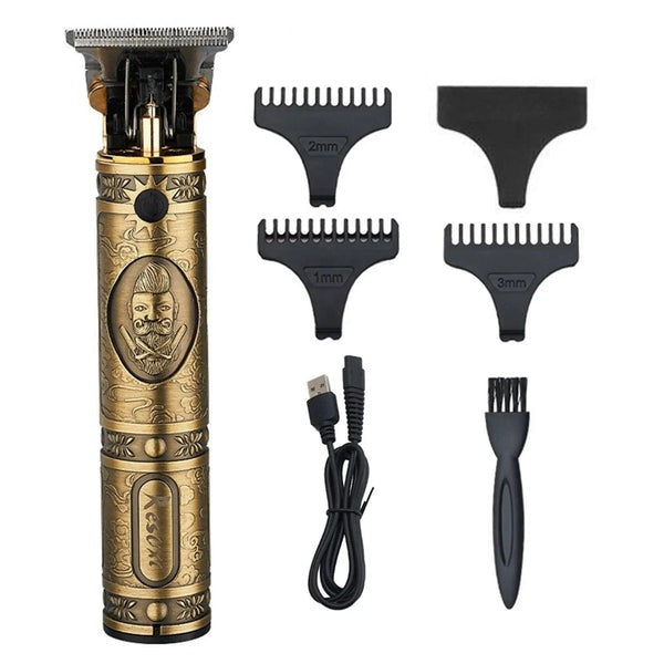 Set 2 în 1 mașină tuns + shaver contur – fără fir, lame inox, încărcare USB