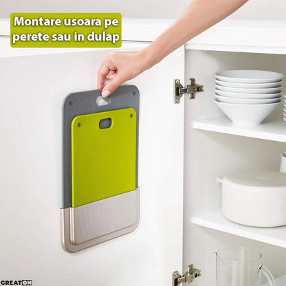 Set 2 Tocatoare Cu Suport - Organizare Inteligenta Pentru Bucatarie, Montare Pe Perete Sau Dulap - Bucatarie si