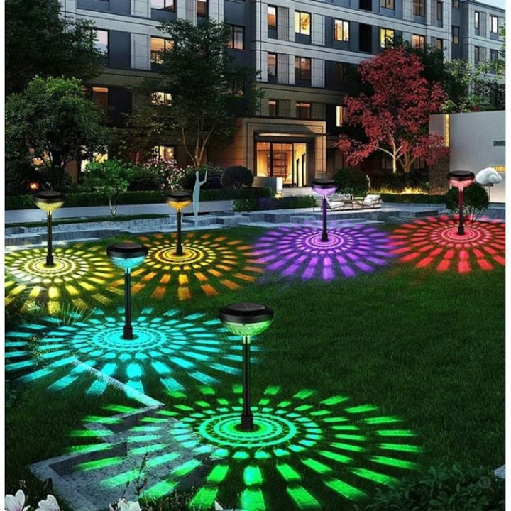Set 2 lampi solare LED RGB gradina - 2 moduri de lumina - Iluminat