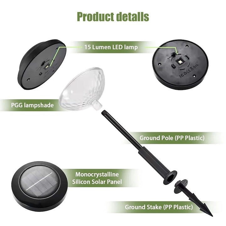 Set 2 lampi solare LED RGB gradina - 2 moduri de lumina - Iluminat