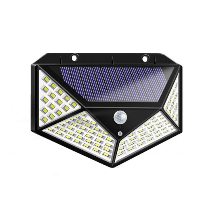 Set 10 lampi solare 100 LED senzor miscare exterior 600LM - Iluminat