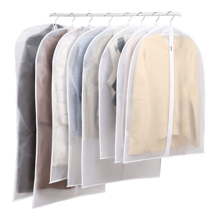 Set 5 huse depozitare haine cu fermoar, pentru costume și călătorii, 60x120 cm