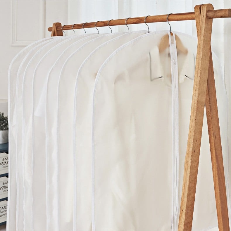 Set 5 huse depozitare haine cu fermoar, pentru costume și călătorii, 60x120 cm