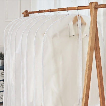 Set 5 huse depozitare haine cu fermoar, pentru costume și călătorii, 60x120 cm