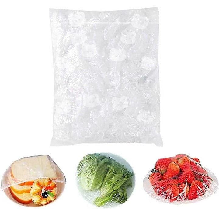 Set 100 Folii Alimentare Reutilizabile Elastice, Diametru 12 cm, Protectie Mancare - Bucatarie si electrocasnice