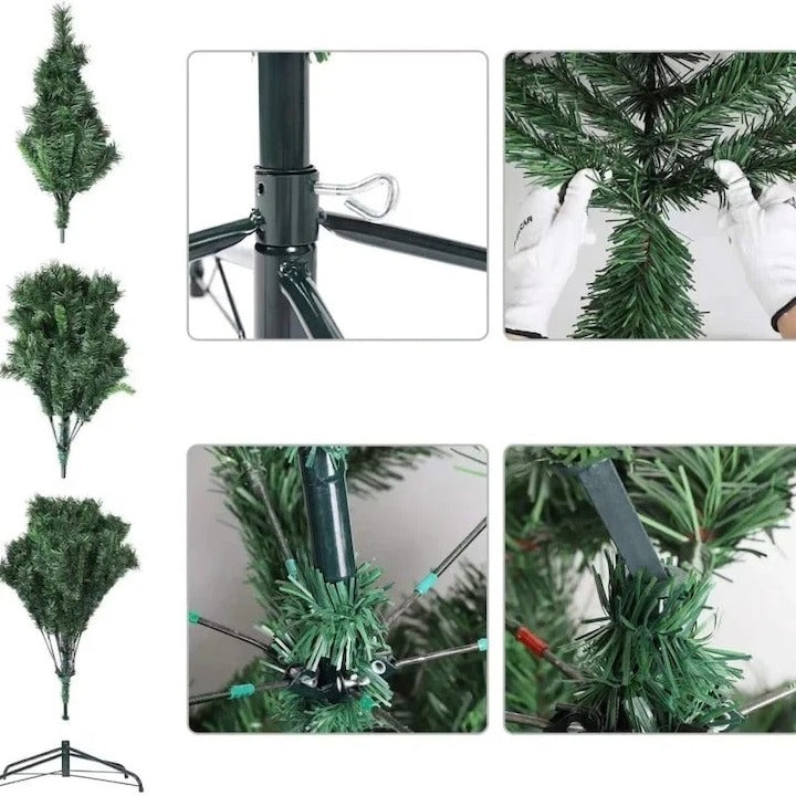 Set Brad Artificial 1.8m cu 48 Accesorii și Instalație 100 LED-uri, Verde