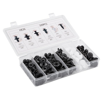 Set clipsuri auto universale 100 bucati cleme fixare tapiterie bara aripa - Auto si moto