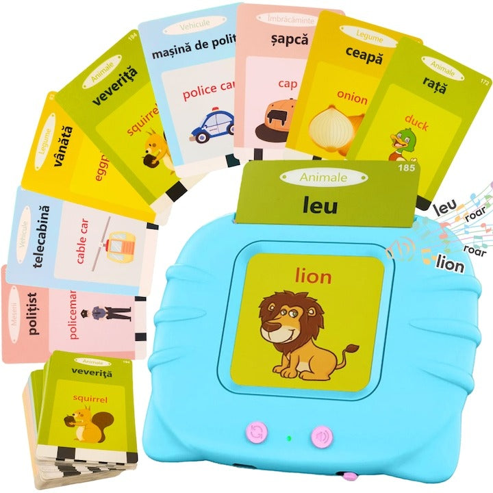 Aparat de invatat - educativ limba engleza pentru copii cu 112 carduri interactive - Jucarie educativa 1-6 ani - Copii si
