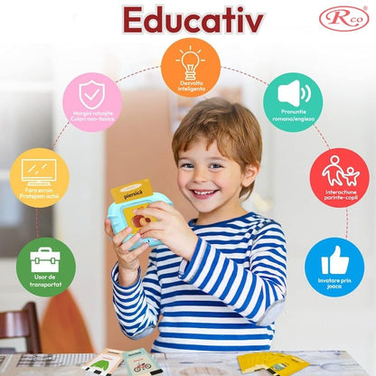 Aparat de invatat - educativ limba engleza pentru copii cu 112 carduri interactive - Jucarie educativa 1-6 ani - Copii si