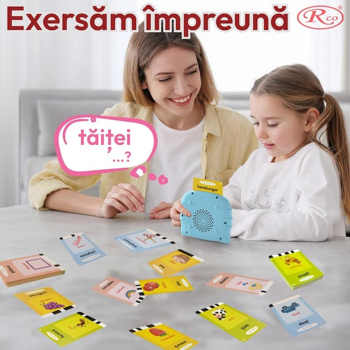 Aparat de invatat - educativ limba engleza pentru copii cu 112 carduri interactive - Jucarie educativa 1-6 ani - Copii si