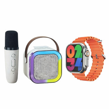 Set Smart 7 in 1 Crown K12 smartwatch AMOLED boxa Bluetooth microfon karaoke - Sport si timp liber