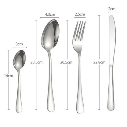 Set tacamuri 24 piese inox argintiu elegant cu cutie cadou - Bucatarie si electrocasnice