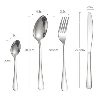 Set Tacâmuri 24 Piese din Oțel Inoxidabil – Design Elegant, Auriu, cu Cutie Cadou