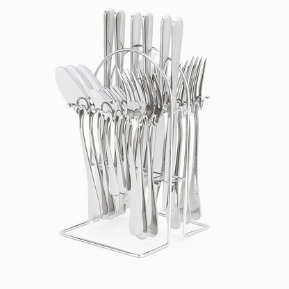 Set tacamuri 24 piese inox argintiu elegant cu cutie cadou - Bucatarie si electrocasnice