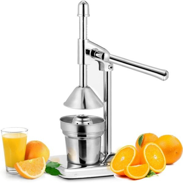 Storcător manual de citrice din inox – Suc proaspăt fără efort, Argintiu