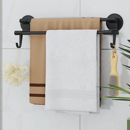 Suport Prosoape Baie Negru cu 2 Brate, Montaj Perete 50 cm - Baie si sanitare