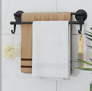 Suport Prosoape Baie Negru cu 2 Brate, Montaj Perete 50 cm - Baie si sanitare