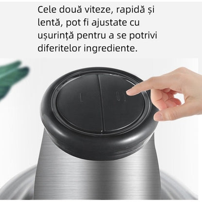 Tocator Electric 5L din Inox cu 4 Lame din Oțel Inoxidabil Negru