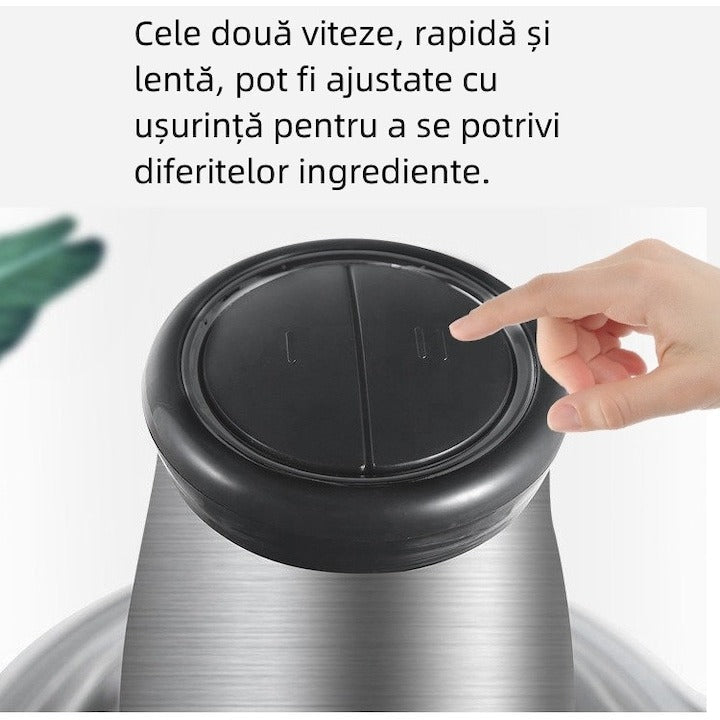 Tocator electric inox 5L cu 4 lame din otel inoxidabil negru - Bucatarie si electrocasnice