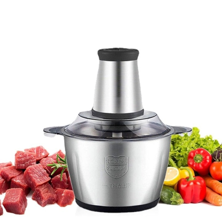 Tocator electric inox 5L cu 4 lame din otel inoxidabil negru - Bucatarie si electrocasnice