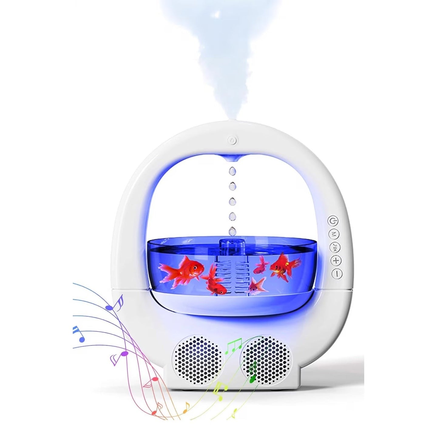 Umidificator 6 in 1 cu bol decorativ boxa Bluetooth lumina RGB 700ml - Cadoul Ideal - Curatenie si intretinere