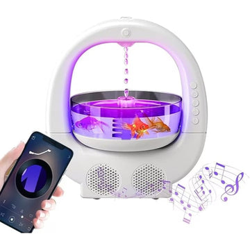 Umidificator 6 in 1 cu bol decorativ boxa Bluetooth lumina RGB 700ml - Cadoul Ideal - Curatenie si intretinere