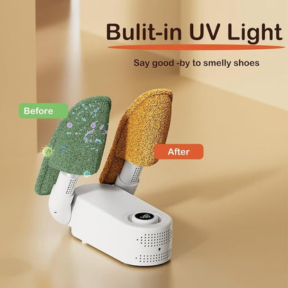 Uscător Electric Telescopic pentru Încălțăminte, Căciuli și Mănuși cu Temporizator – Uscare Rapidă, Alb