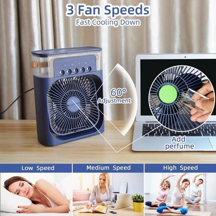 Ventilator Portabil Cu Rezervor Apa 600ML Umidificare Vaporizare Si Racire 3 In 1 - Sport si timp liber